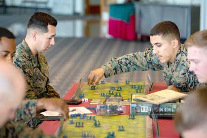 Game Of War: Aug 25, 2020 -- U.S. Marines play a game of Memoir 44’—a war-themed strategy board game based on historical World War II battles—on Camp Schwab, Okinawa, Japan, Dec. 10. U.S. Marine Corps photo by Cpl. Timothy Hernandez.